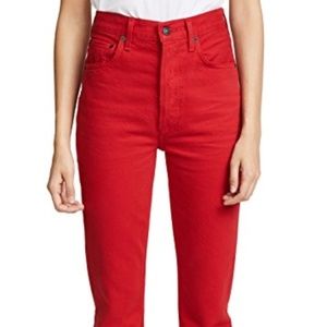 AGOLDE High Rise Skinny Stretch Jeans RED 30